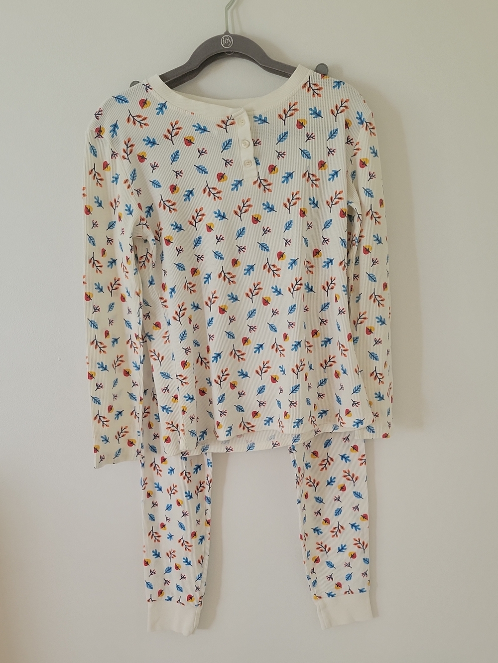 Aldi Gear Cream Fall Leaf Long-Sleeve Pajama Set Or Long Underwear Skiing Unisex